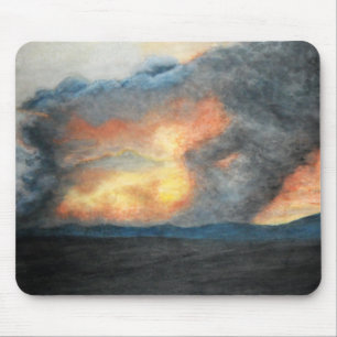 burning mountains (watercolor) mouse mat