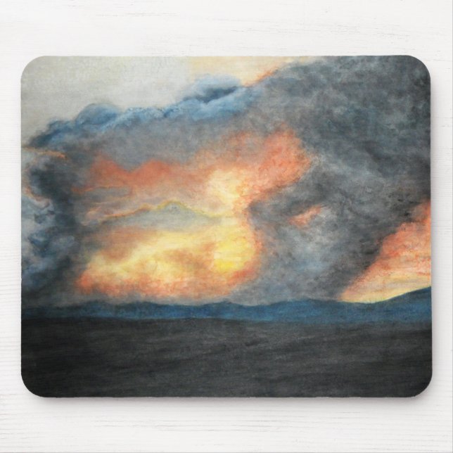 burning mountains (watercolor) mouse mat (Front)
