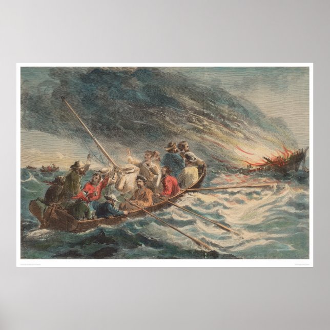 Burning of the California clipper "Hornet" (2511A) Poster (Front)