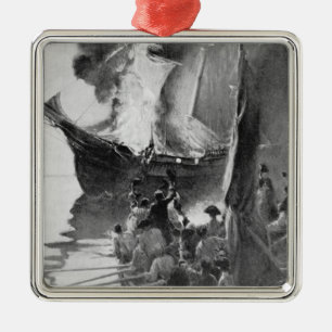 Burning of the Gaspee Metal Tree Decoration