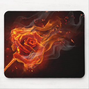 Burning Rose Mouse Mat