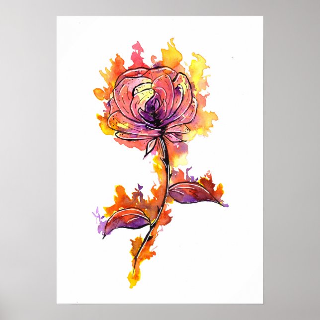 Burning Rose Tattoo Poster (Front)