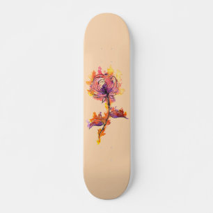 Burning Rose Tattoo Skateboard