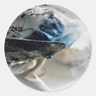 Burning Sage Smoking Metaphysical Esoteric Party Classic Round Sticker