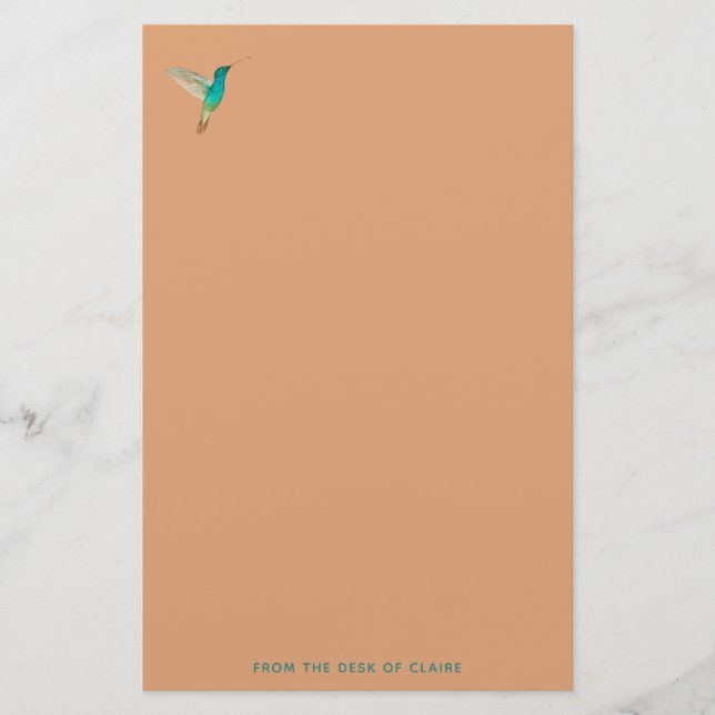 Burning Sand Hummingbird Stationery Paper (Front)