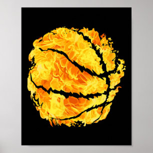 Burning Sketll On Fire Coach Sports Player Firell Poster