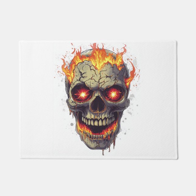 Burning Skull Inferno Doormat (Front)