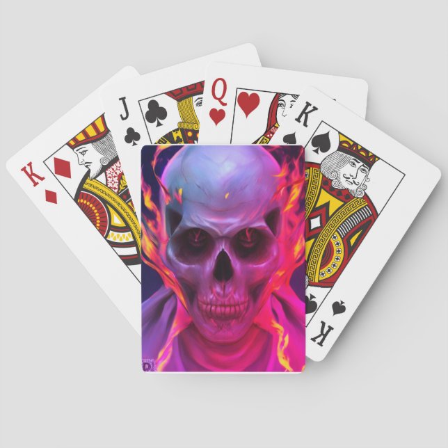 Burning skull playing cards (Back)