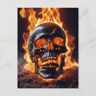 Burning Skull Postcard