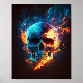 Burning Skull Poster