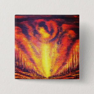 Burning Sky 15 Cm Square Badge