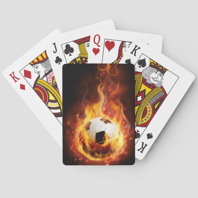 Burning Soccer Ball Playing Cards (Back)