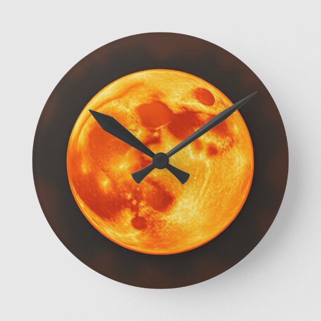 Burning Sun Round Clock (Front)