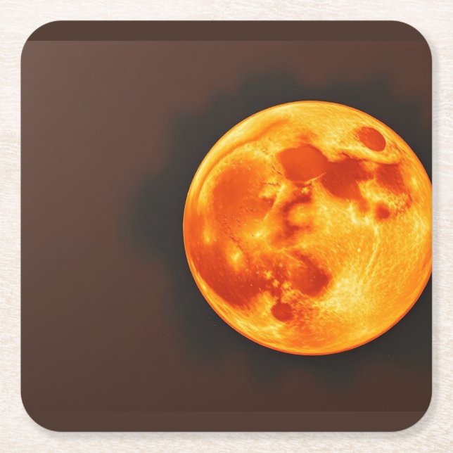Burning Sun Square Paper Coaster (Front)