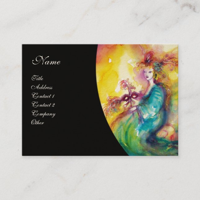BURNING THE CARNIVAL / Theatre ,Dance and Music Business Card (Front)