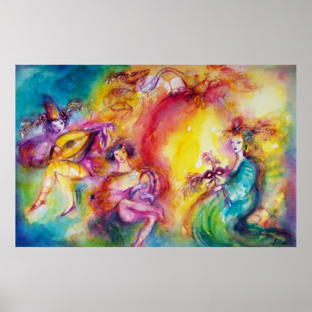 BURNING THE CARNIVAL / Venetian Masquerade Dance Poster (Front)