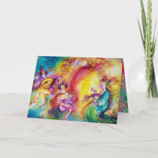 BURNING THE CARNIVAL / Venetian Valentine's Day Holiday Card (Front)