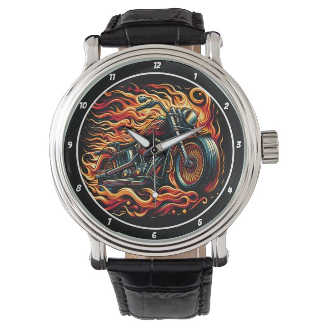 Burning Velocity, Motorcycle Watch Face. (Front)