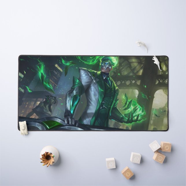 Burning Vengeance Gaming Desk Mat | flame mousepad (Kids Table)