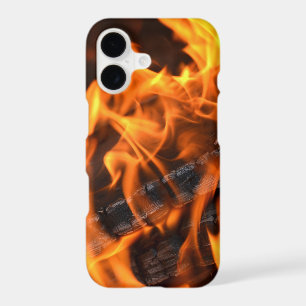 burning wood in bonfire