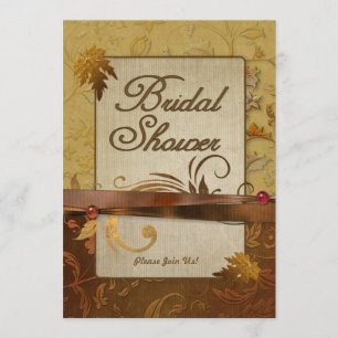 Burnished Autumn Gold Bridal Shower Invitation