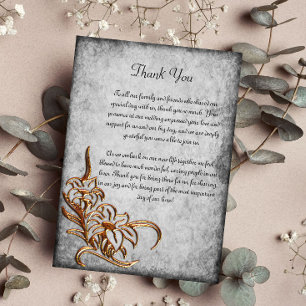 Burnished Gold on Antique Parchment Wedding Thank You Card