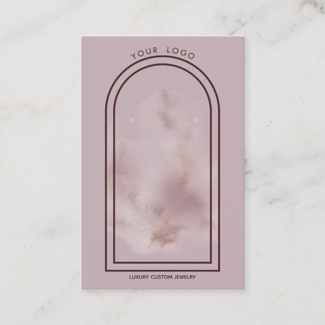 Burnished Lilac and Marsala Arch Earring Display Business Card (Front)