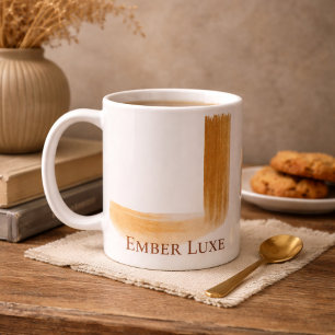 Burnished Luxe Brushed Gold Stripe Ceramic Mug