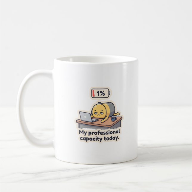 Burnout Battery Funny Office Mug (Left)