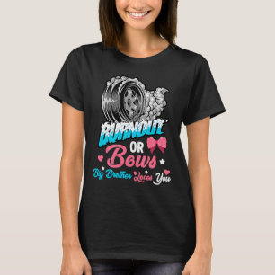 Burnout or Bows Gender Reveal Baby Announcement Bi T-Shirt