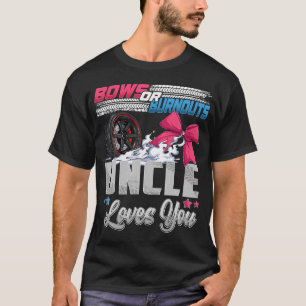 Burnouts Or Bows Gender Reveal Party Announcement  T-Shirt
