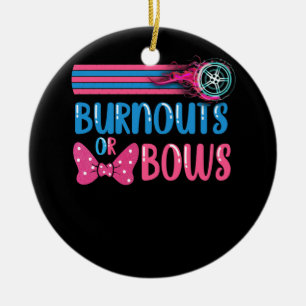 Burnouts or Bows Gender Reveal party Idea Ceramic Tree Decoration