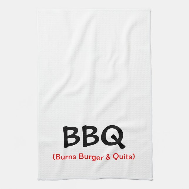 Burns Burger & Quits BBQ Kitchen Towel (Vertical)