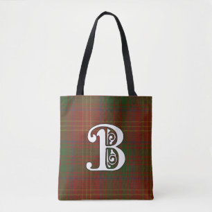 Burns Clan Tartan Monogram Tote Bag