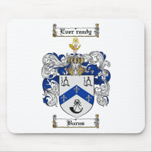 BURNS FAMILY CREST -  BURNS COAT OF ARMS MOUSE MAT
