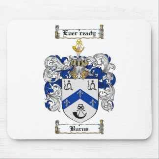 BURNS FAMILY CREST -  BURNS COAT OF ARMS MOUSE MAT