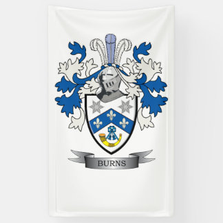 Burns Family Crest Coat of Arms Banner