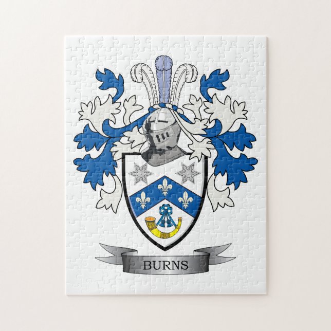 Burns Family Crest Coat of Arms Jigsaw Puzzle (Vertical)