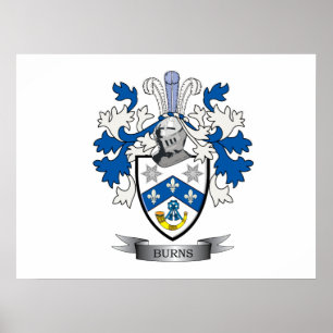 Burns Family Crest Coat of Arms Poster