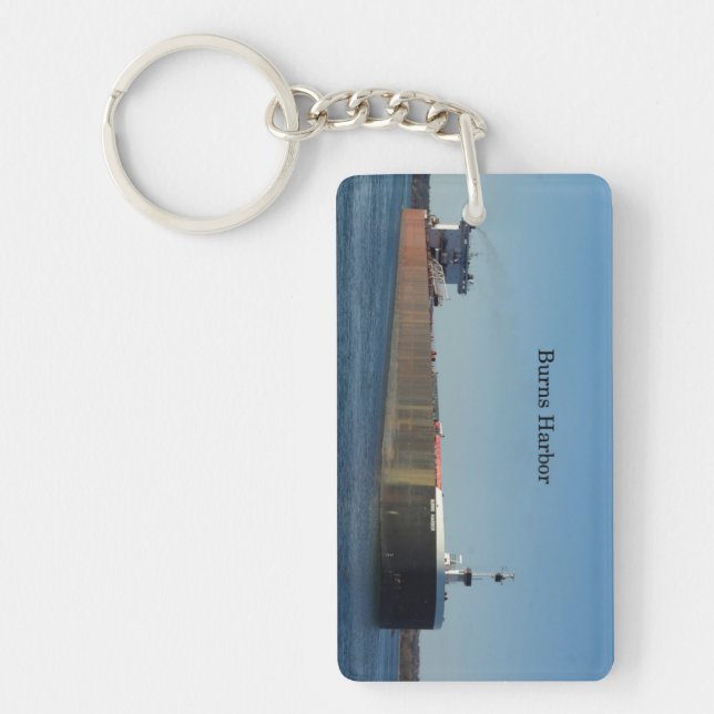 Burns Harbour rectangle acrylic key chain (Front)