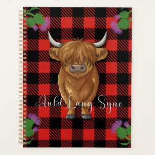 Burns Night Highland Cow Scottish Tartan Planner