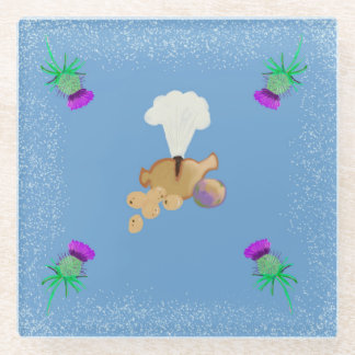 Burns Night sky edit Glass Coaster