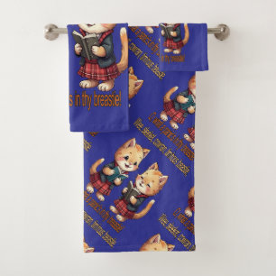Burns Night Sleeket, Cowran, Tim’rous Feline Recit Bath Towel Set