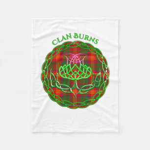 Burns Scottish Tartan Celtic Thistle Fleece Blanket