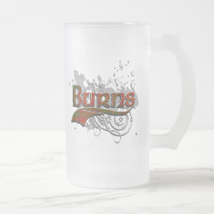 Burns Tartan Grunge Frosted Glass Beer Mug