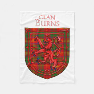 Burns Tartan Scottish Plaid Lion Rampant Fleece Blanket
