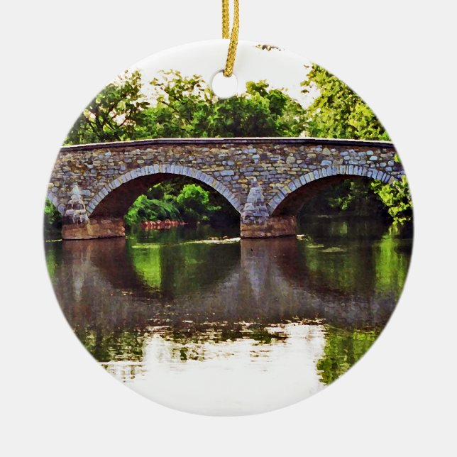Burnside Bridge Antietam Ceramic Tree Decoration (Front)