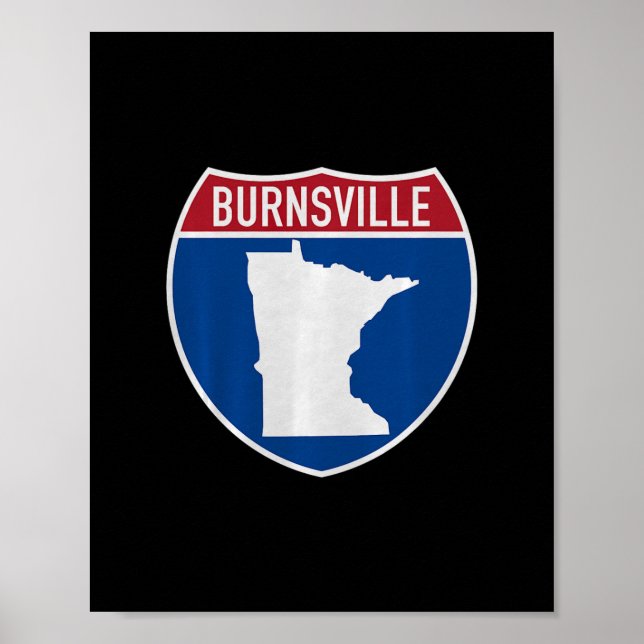 Burnsville Minnesota Map Highway Interstate Sign S (Front)
