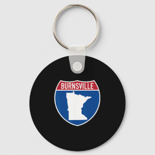 Burnsville Minnesota Map Highway Interstate Sign S Key Ring