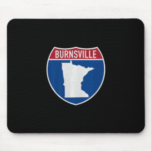 Burnsville Minnesota Map Highway Interstate Sign S Mouse Mat
